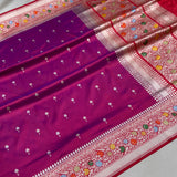 Pure katan silk Handwoven banarasi saree