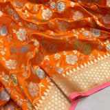 Pure katan silk Handwoven banarasi saree