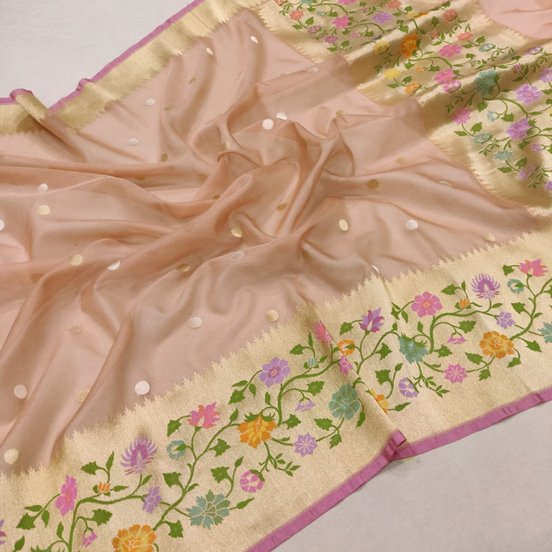 Pure Kora Silk Handwoven Banarasi Saree