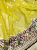 Pure Kora Silk Handwoven Banarasi Saree