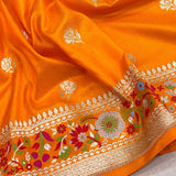 Pure katan silk Handwoven banarasi saree