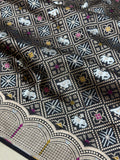 Black colour pure Katan silk handwoven banarasi saree