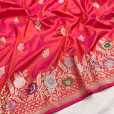 Dual shade pure katan silk Handwoven banarasi saree