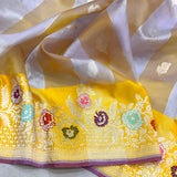 Pure kora Handwoven Banarasi saree