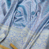 Dual shade pure katan silk Handwoven banarasi Tanchoi saree