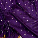 Purple colour pure katan silk Handwoven banarasi saree