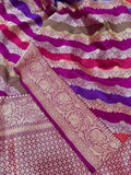 Multicolor pure katan silk Handwoven banarasi rangkat saree