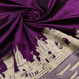Purple Colour Katan Silk Handwoven Banarasi Saree
