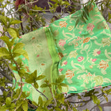 Dual shade pure katan silk Handwoven banarasi saree