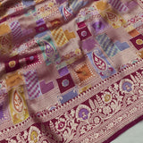 Multicolor Pure Katan Silk Handwoven Banarasi Saree