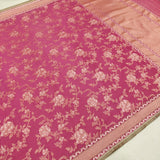 Pink colour pure cotton handwoven Banarasi saree