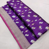 Purple colour Pure Katan Silk Handwoven Banarasi Saree