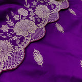 Purple colour pure katan silk handwoven banarasi saree
