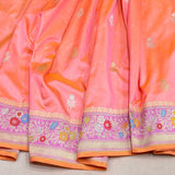 Dual shade pure katan silk Handwoven banarasi saree