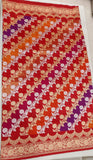 Multicolor Pure Katan Silk Handwoven Banarasi Saree
