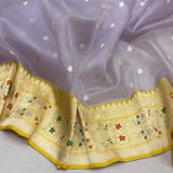 Pure Kora handwoven Banarasi saree