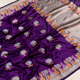 Pure katan silk Handwoven banarasi saree