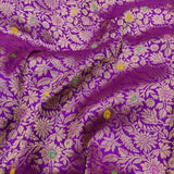Purple colour Pure Banarasi katan silk Fabric