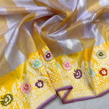 Pure kora Handwoven Banarasi saree
