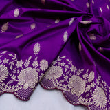 Purple colour pure katan silk handwoven banarasi saree