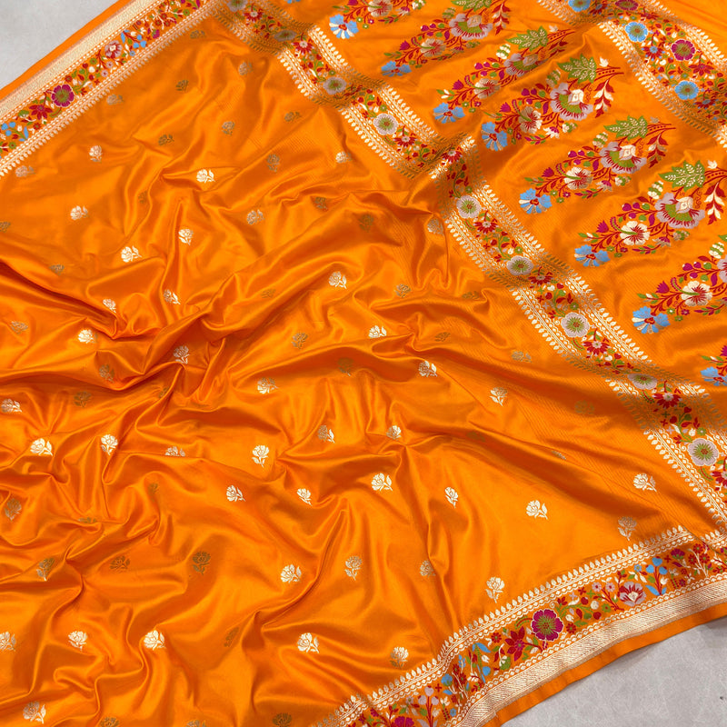 Pure katan silk Handwoven banarasi saree