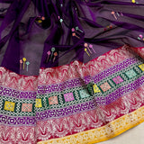 Purple colour pure kora handwoven banarasi saree