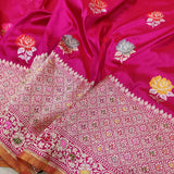 Pink Color Pure Katan Silk Handwoven Banarasi Saree