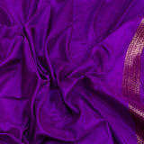 Purple colour pure katan silk Handwoven banarasi saree