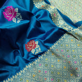 Dual Shade Pure Katan Silk Handwoven Banarasi Saree