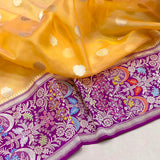 Pure kora handwoven banarasi saree