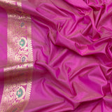 Lavender colour pure katan silk handwoven banarasi rangkat saree
