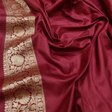 Brown colour pure katan silk handwoven banarasi saree