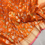 Pure katan silk Handwoven banarasi saree