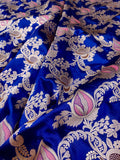 Royal blue colour Pure Katan Silk Handwoven Banarasi Saree
