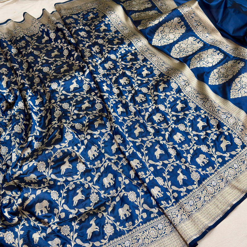 Pure katan silk Handwoven banarasi saree