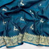 Dual sade pure mashru silk handwoven banarasi saree