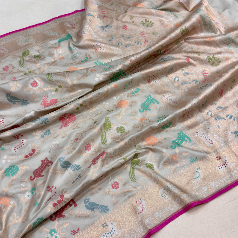 Pure Katan Silk Handwoven Banarasi Saree