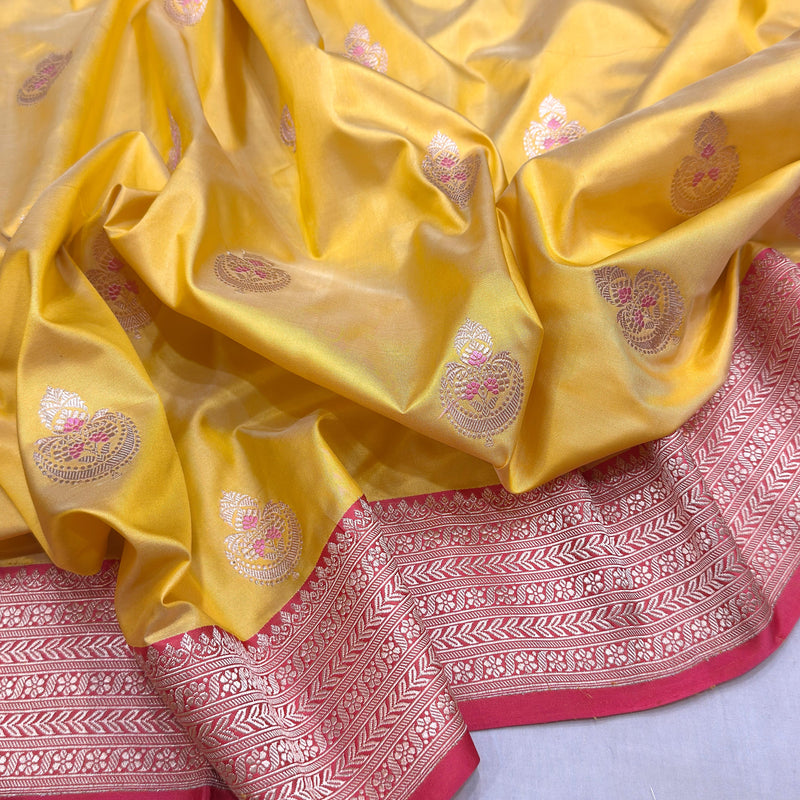 Pure katan silk Handwoven banarasi saree