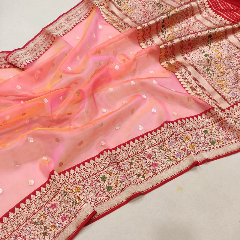 Pure Kora Silk Handwoven Banarasi Saree
