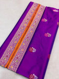 Dual shade pure katan silk Handwoven banarasi saree