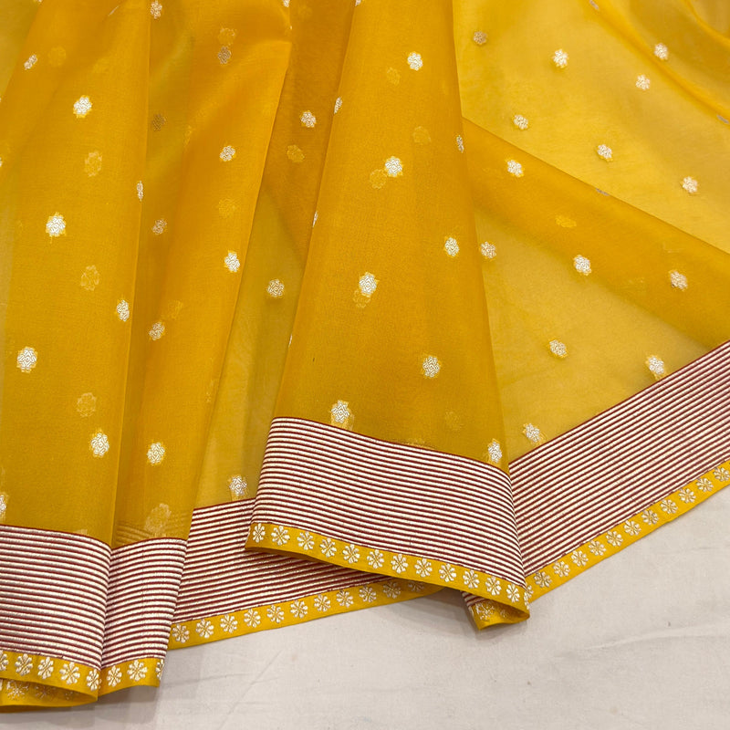 Pure kora Handwoven banarasi saree