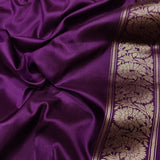 Purple Colour Pure Katan Silk Handwoven Banarasi Saree