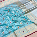 Pure katan silk Handwoven banarasi saree