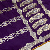 Purple colour pure katan silk Handwoven banarasi saree