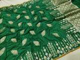 Dark green Colour Pure Katan Silk Handwoven Banarasi Saree