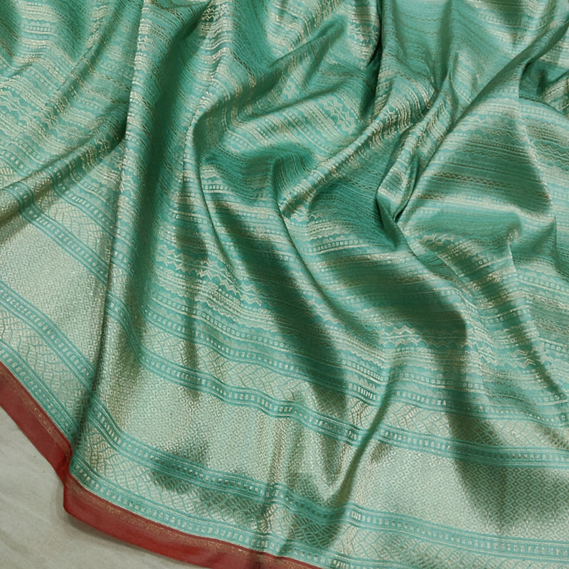 Pure Katan Silk Handwoven Tanchoi Banarasi Saree