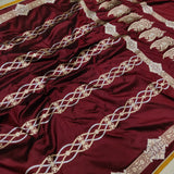 Brown colour pure katan silk handwoven banarasi saree