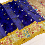 Multicolour Pure kora digital print handwoven banarasi saree