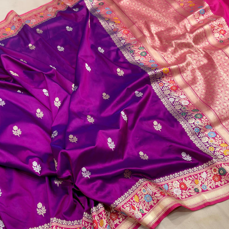 Pure katan silk Handwoven banarasi saree