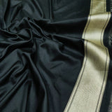 Black colour Pure Katan Silk Handwoven Banarasi Saree